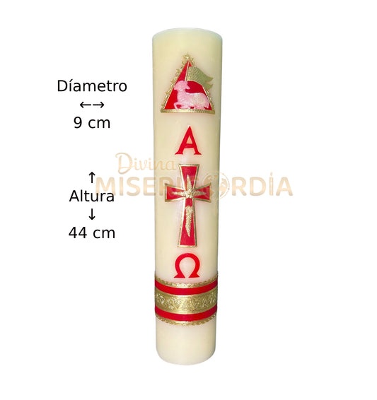 Cirio Pascual Decorado Rojo (9x44) VT