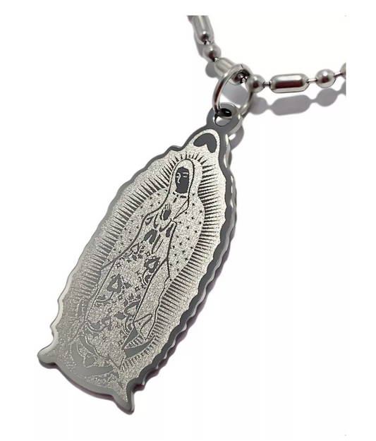 Dije Virgen de Guadalupe Cuerpo en Acero Inoxidable