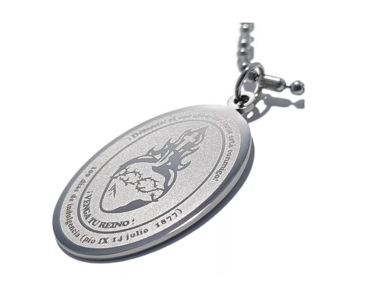 Dije Sagrado Corazón con Detente en Acero Inoxidable