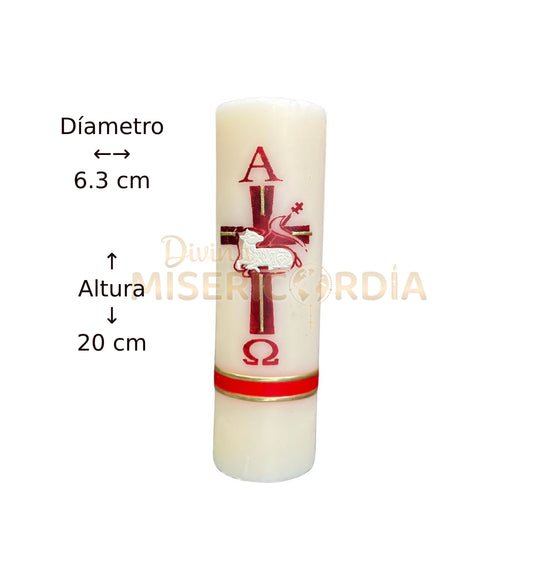 Cirio Pascual Decorado Mixto Rojo (6.3x20) VT