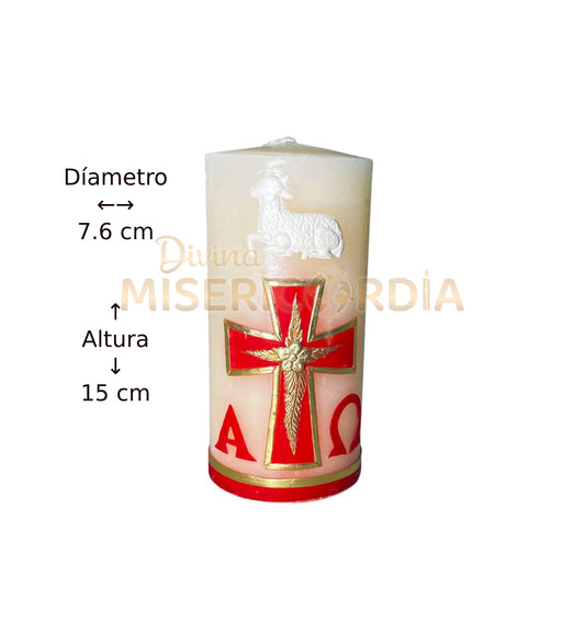 Cirio Pascual Decorado 7.6x15 Rojo VT