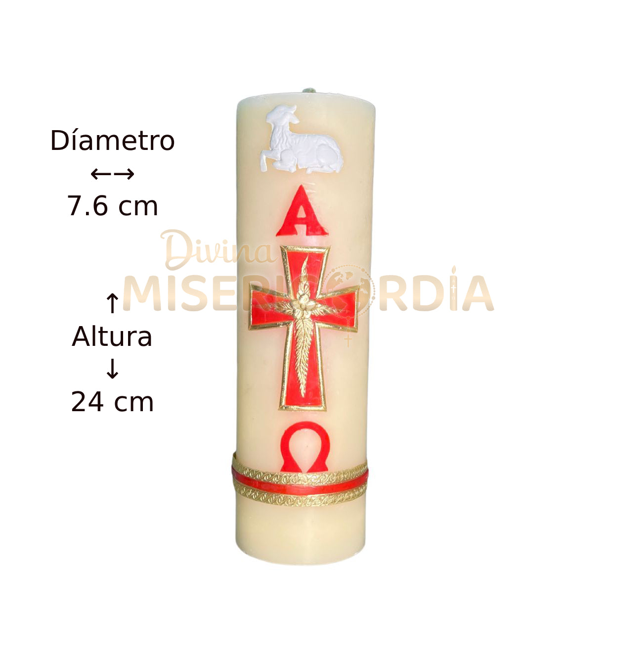 Cirio Pascual Decorado 7.6x24 Rojo VT