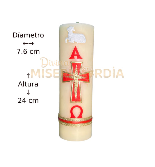 Cirio Pascual Decorado 7.6x24 Rojo VT