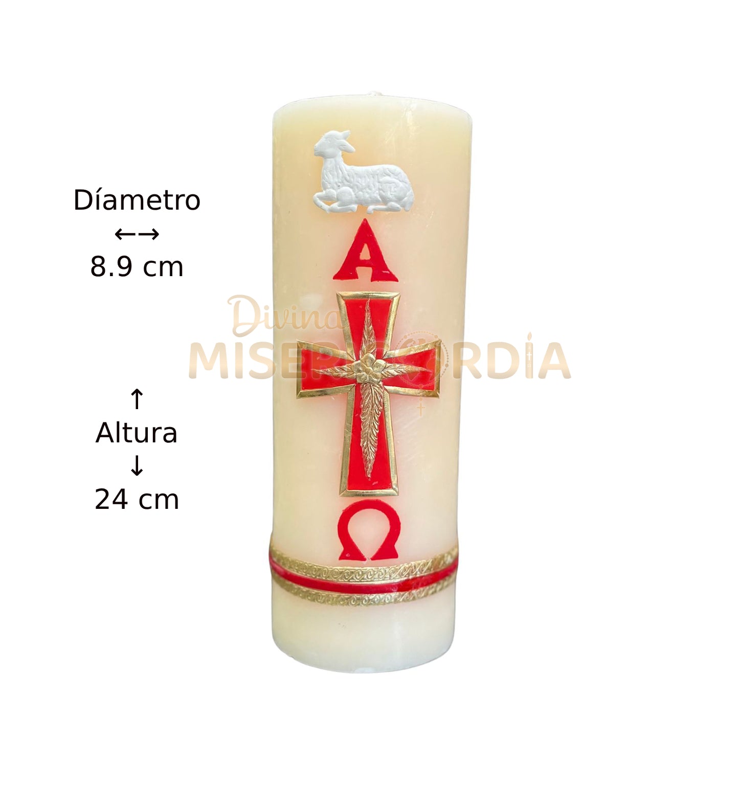 Cirio Pascual Decorado Rojo (8.9x24) VT