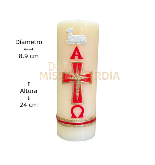 Cirio Pascual Decorado Rojo (8.9x24) VT