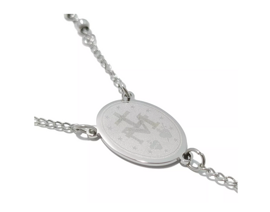 Rosario Virgen Milagrosa en Acero Inoxidable