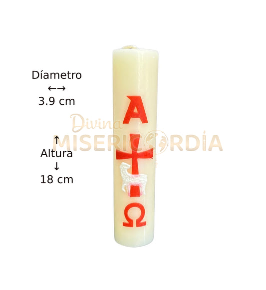 Cirio Pascual Magia con detalles en Rojo