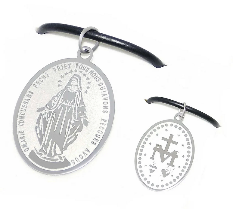 Dije Virgen Milagrosa en Acero Inoxidable