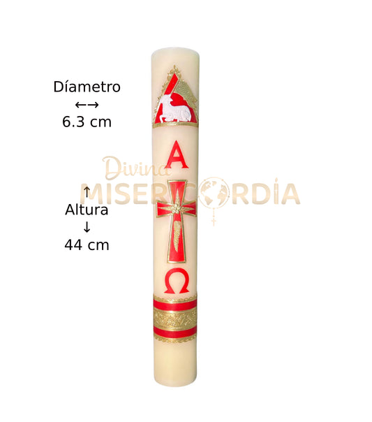 Cirio Pascual Decorado Rojo (6.3x44) VT