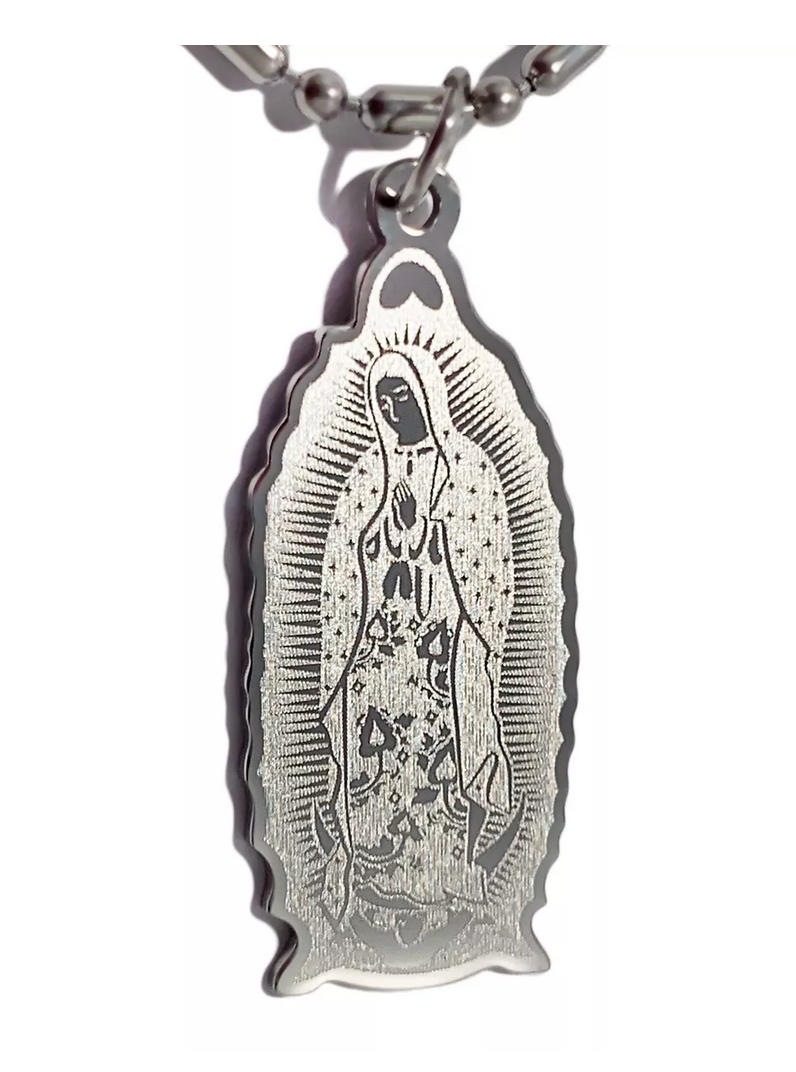 Dije Virgen de Guadalupe Cuerpo en Acero Inoxidable