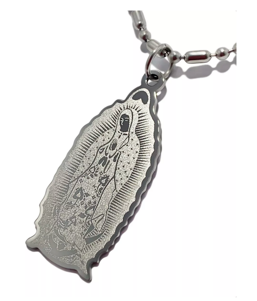 Dije Virgen de Guadalupe Cuerpo en Acero Inoxidable