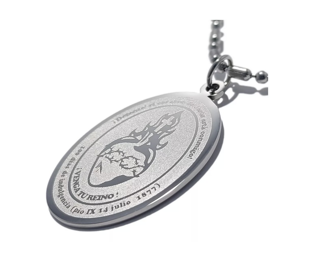 Dije Sagrado Corazón con Detente en Acero Inoxidable