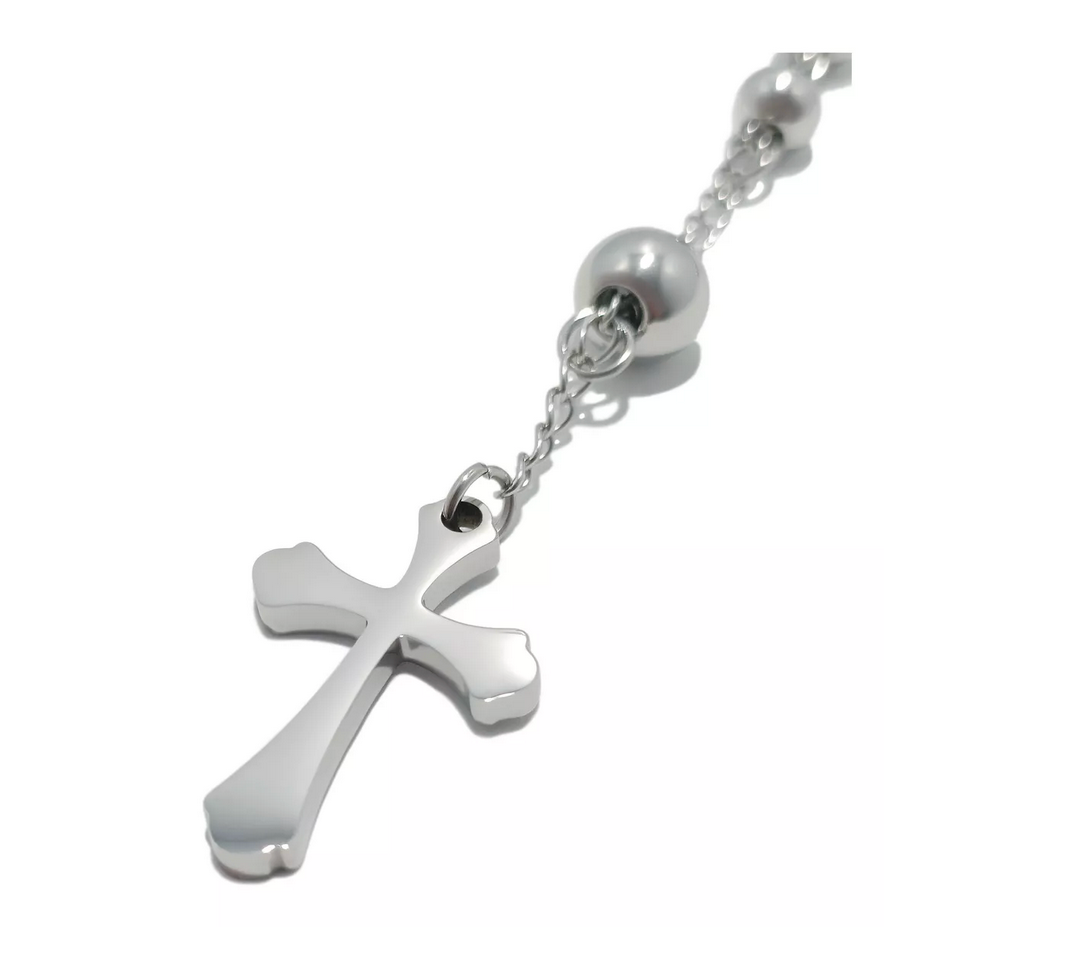 Rosario Acero Inoxidable Sagrado Corazon con Detente