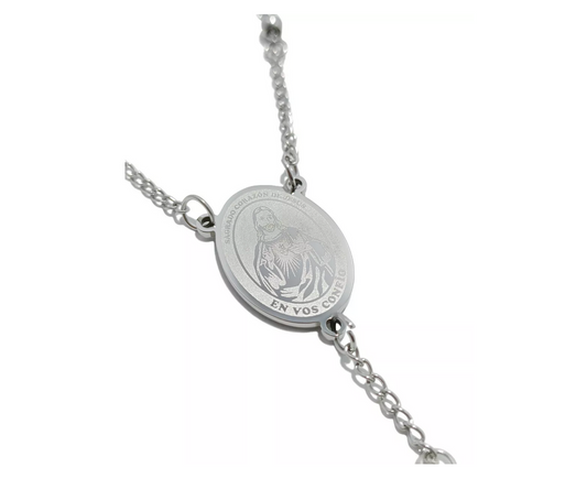 Rosario Acero Inoxidable Sagrado Corazon con Detente