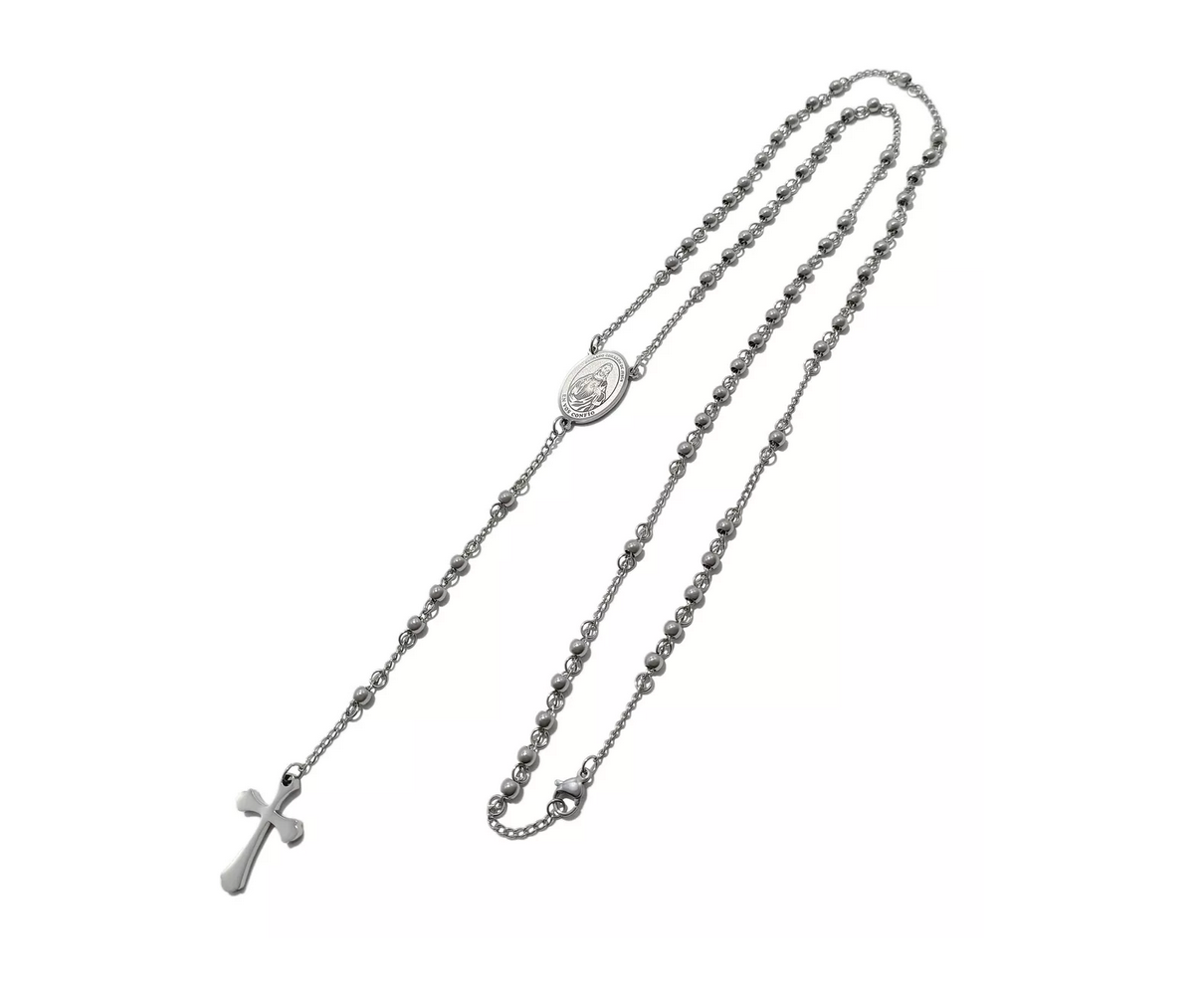 Rosario Acero Inoxidable Sagrado Corazon con Detente