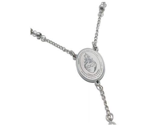 Rosario Acero Inoxidable Sagrado Corazon con Detente