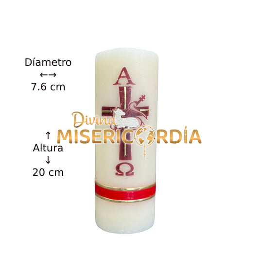Cirio Pascual Decorado Mixto Rojo (7.6x20) VT