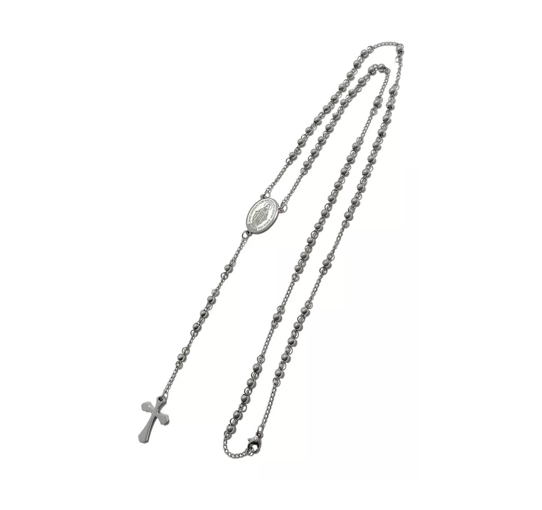 Rosario Virgen Milagrosa en Acero Inoxidable