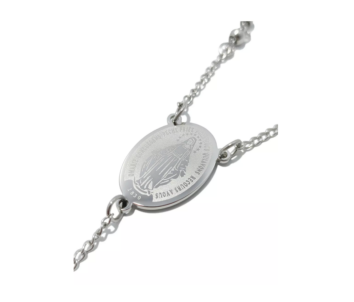 Rosario Virgen Milagrosa en Acero Inoxidable