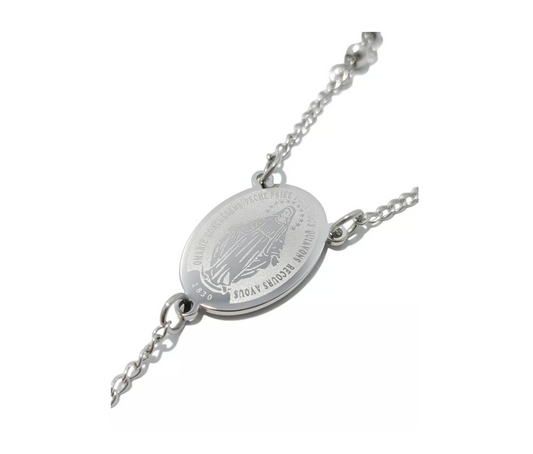 Rosario Virgen Milagrosa en Acero Inoxidable