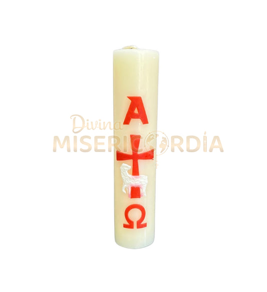 Cirio Pascual Magia con detalles en Rojo