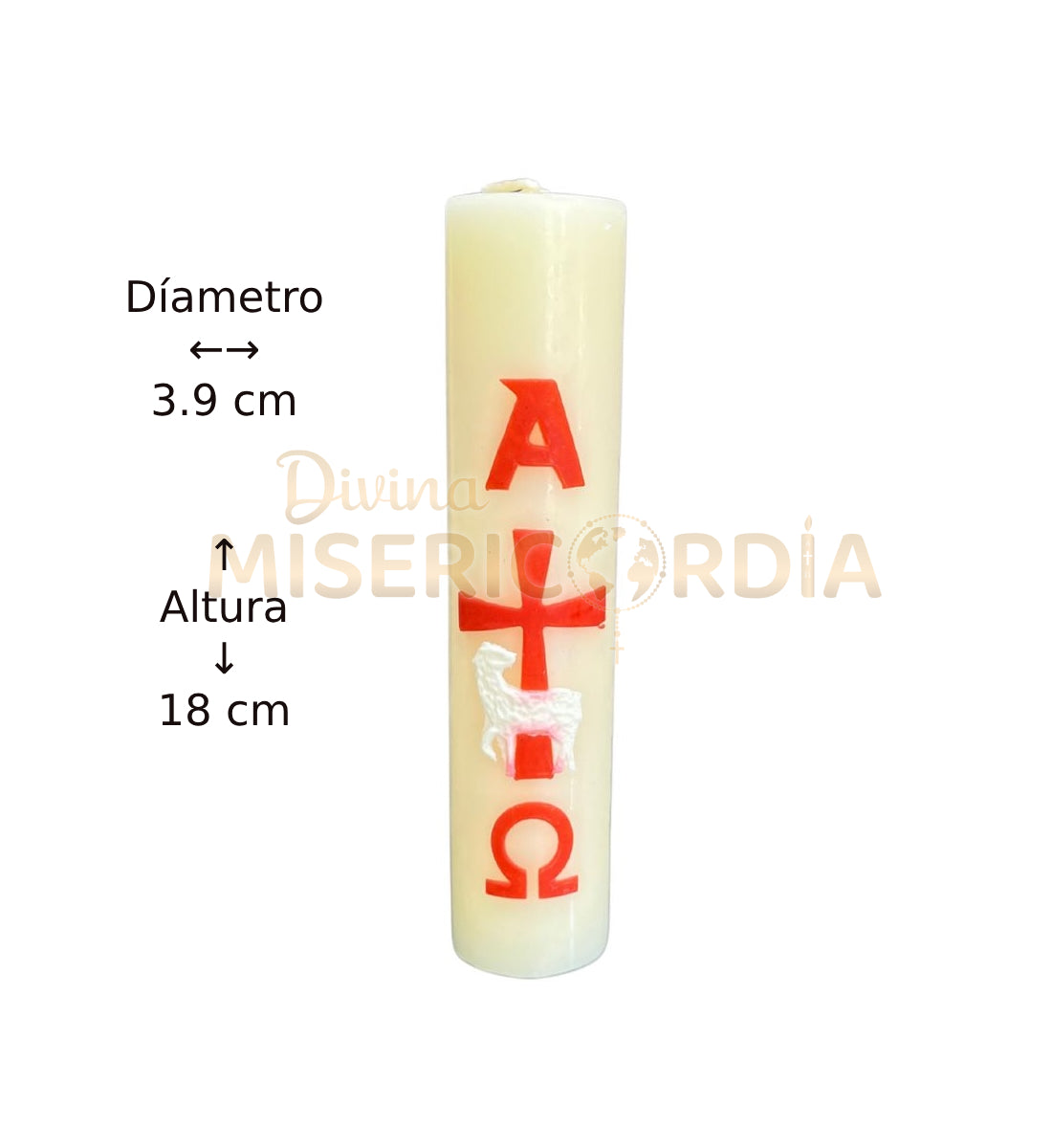 Cirio Pascual Magia con detalles en Rojo