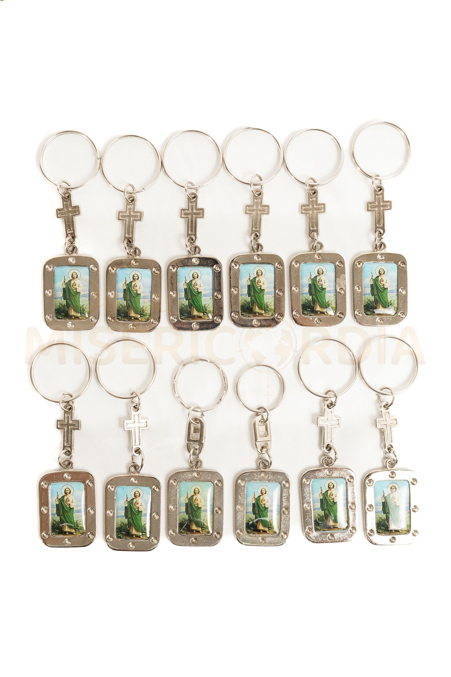 Docena Llaveros Metal Cuadro PT