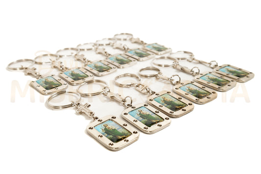 Docena Llaveros Metal Cuadro PT