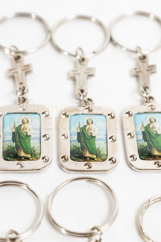 Docena Llaveros Metal Cuadro PT