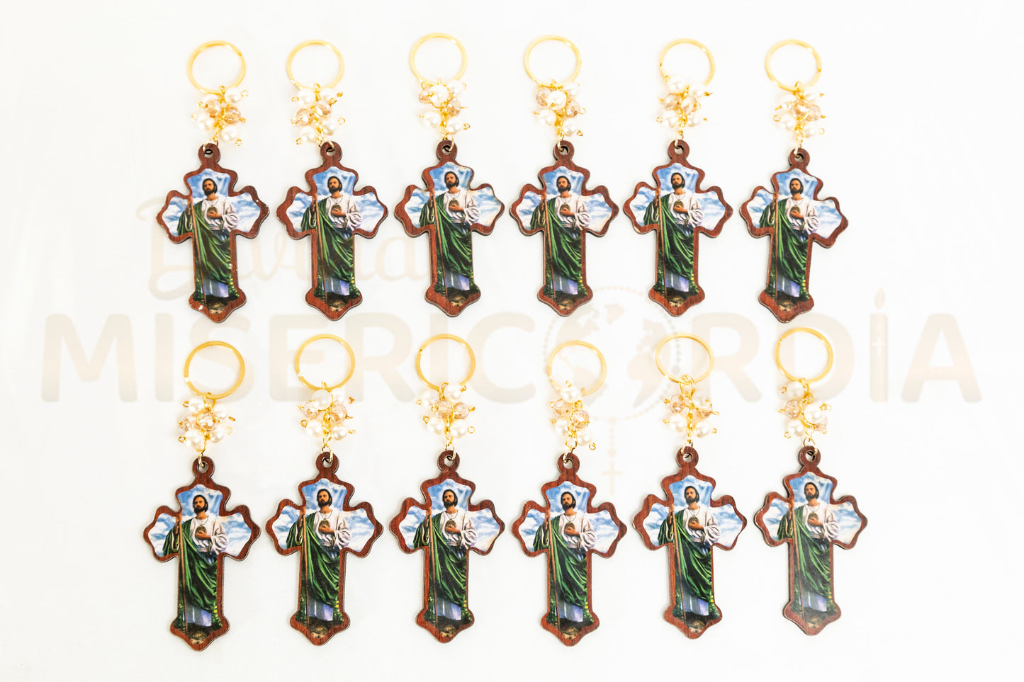 Docena Llaveros Laser Cruz MI