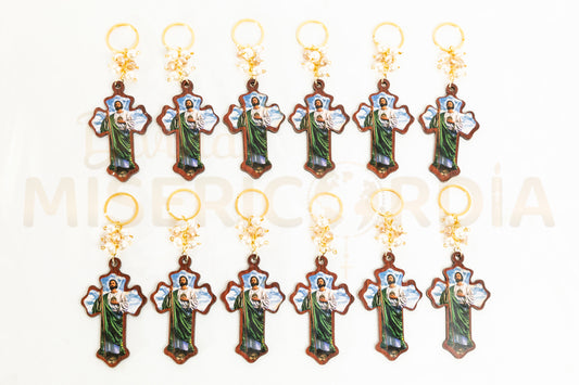 Docena Llaveros Laser Cruz MI