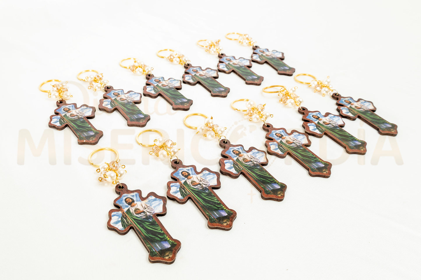 Docena Llaveros Laser Cruz MI