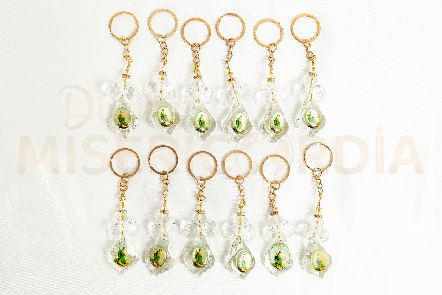 Docena Llaveros Tadeo Angelito Cristal BG