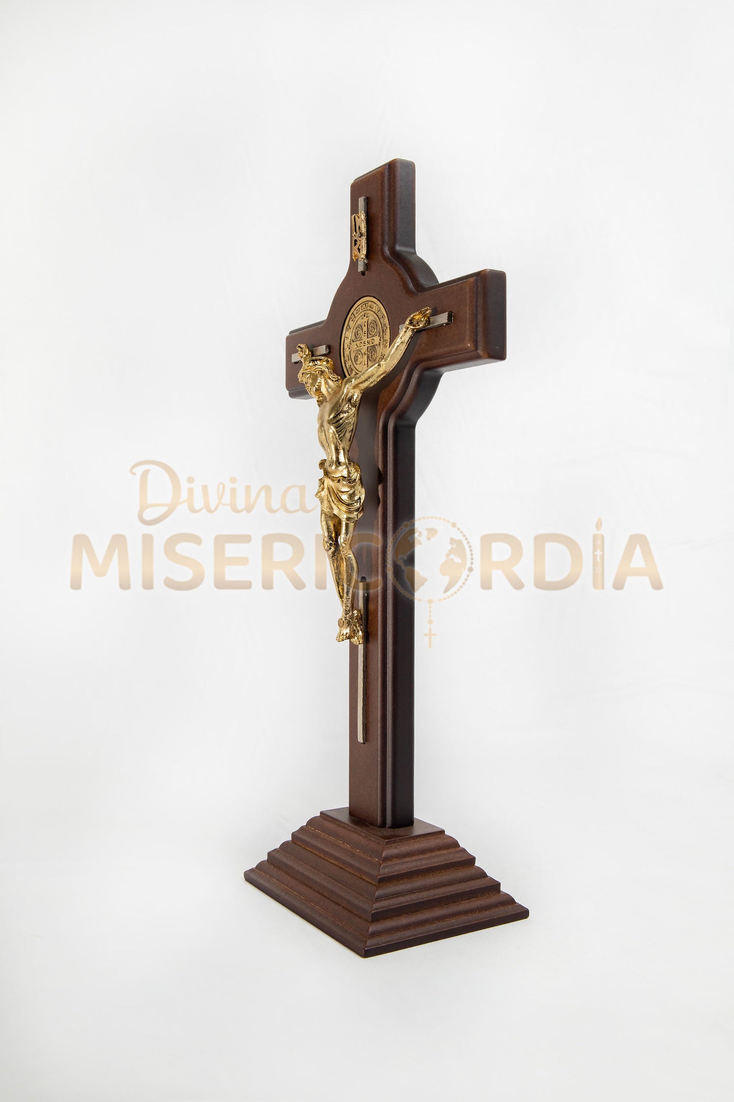 Crucifijo Base San Benito Metal JV