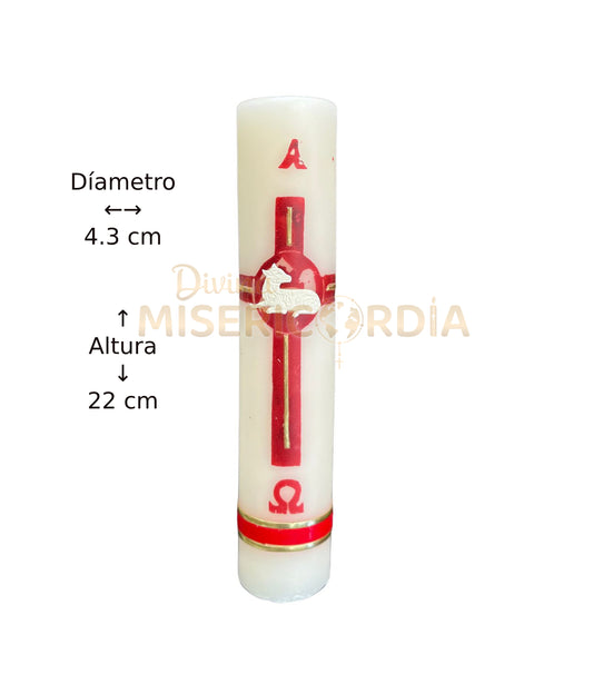 Cirio Pascual Decorado Mixto Rojo (4.3x22) VT